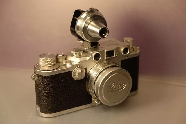 Vintage Leica IIIc Camera Body with Summitar 50mm f2 Lens and VIOOH Viewfinder