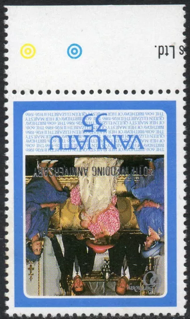 1987 Vanuatu Sg 488w 55c Queen's 40th Wedding Inverted Watermark Unmounted Mint