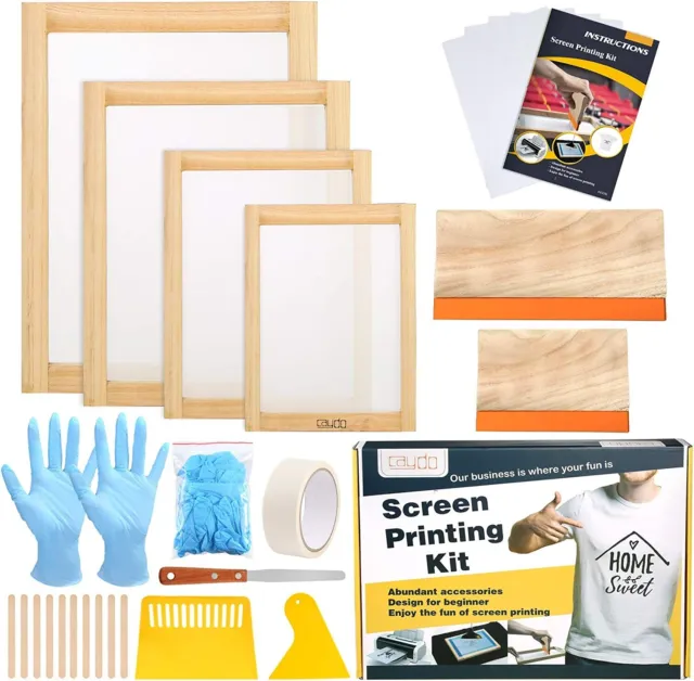 Caydo 31 Pieces Screen Printing Start Kit 4 Different Size Of Wood | Au Shipping