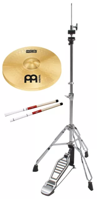 Meinl HCS 13" HiHat Maschine Becken Ständer Set Cymbal Cajon Brush Drum Stand