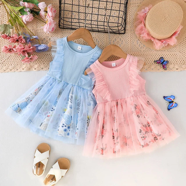 Baby Girl Birthday Tutu Midi Dresses Party Lace Bow Princess Mesh Tulle Costumes