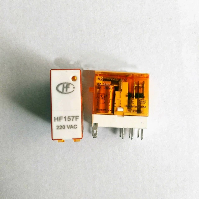 thumbnail: Relais HF157F-A220-2Z25FD2 220VAC 24VAC 8 Pins 8A - Tussenrelais Voor Elektrische Schakelingen
