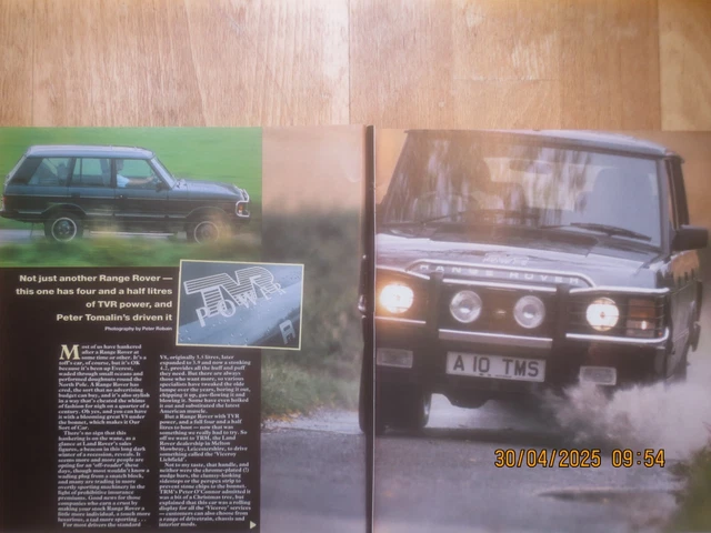 Tvr Power Rover RANGE ROVER CLASSIC Vogue LSE, TVR Power & Mosselman Reports, Overfinch ...