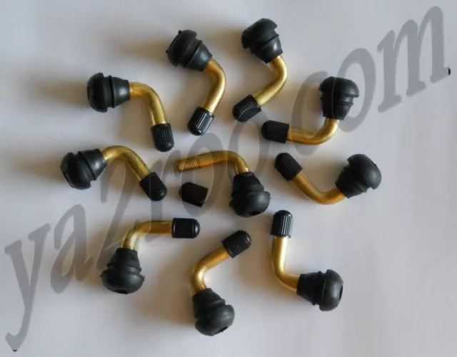 lot de 10 valves coudés scooter moto quad avec bouchon et obus