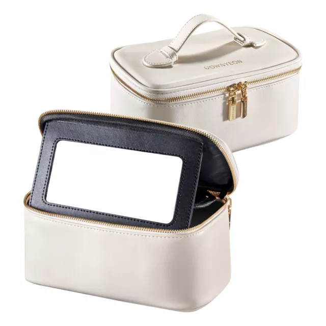 Makeup Organizer Cosmetic Case Mirror Professional Portable Beauty Box Carry Bag