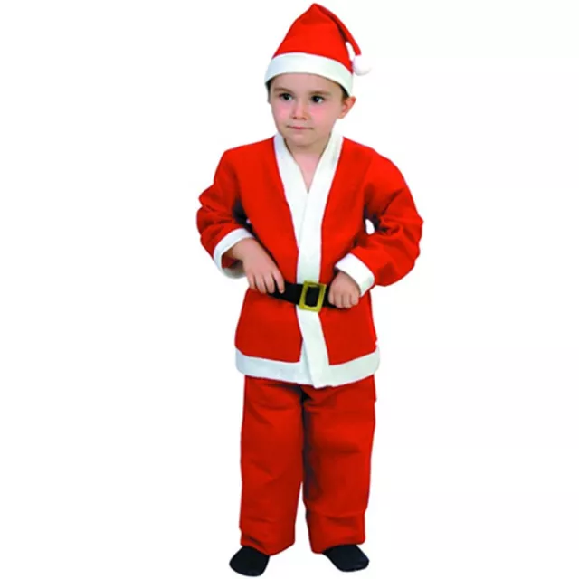 Costume Bébé Père Noël Taille Unique 12/15 Âge Robe + Chapeau