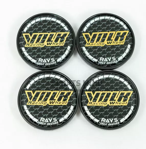 4X54MM VOLK RACING Wheel Center Hub Caps Rim Caps Badges Emblems Black