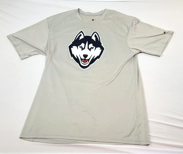 UConn Huskies Badger Sports Dri-Fit Short Sleeve Shirt Men's Large Gray 16
