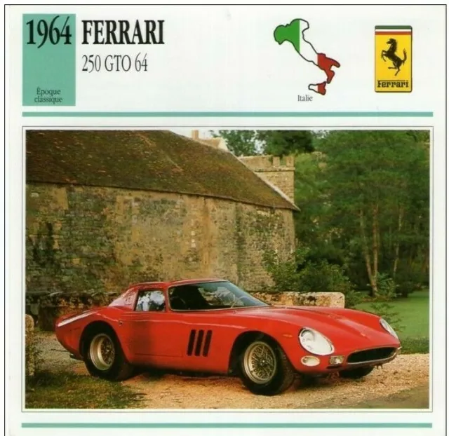 Fiche Technique Voiture - 1964 Ferrari 250 Gto 64