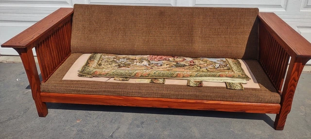 Vintage Bassett Mission Style Sofa ( Restore Project/No Cushions ).. Good Condtn