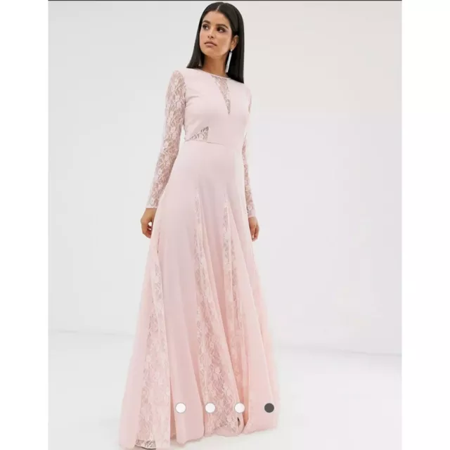 NWT Asos Tall Light Pink Maxi Dress with Lace