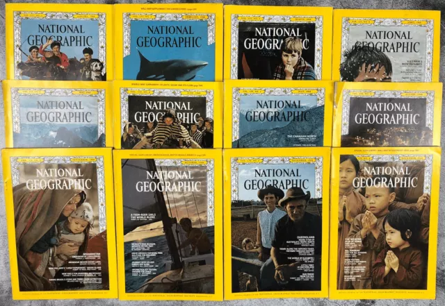 Vintage National Geographic Magazine Bundle 1968, complete (12 issues)