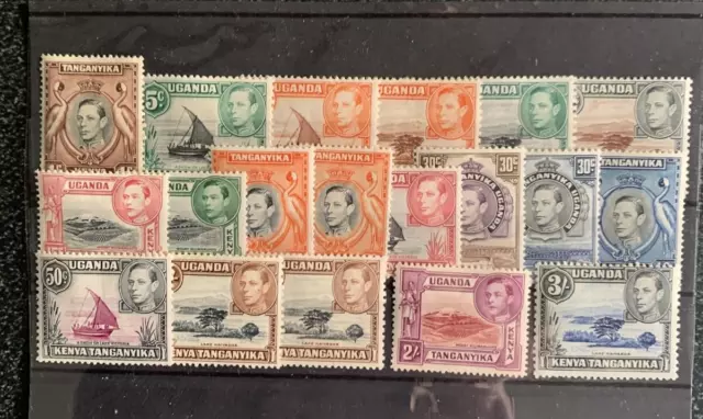 Kenya Uganda Tanganyika 1938 KGVI Set To 3/- Mint Hinged