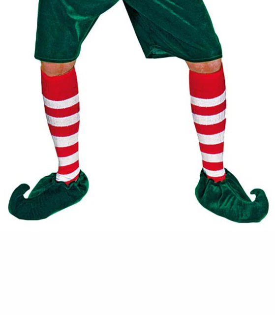 Calze A Righe Rosse E Bianche Da Elfo - Taglia Unica Per Costumi E Carnevale
