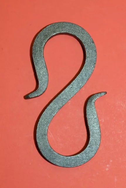 S-Hook Hanger Chain Link, Wrought Iron 5/16" square bar, 3 1/4" by Blacksmith
