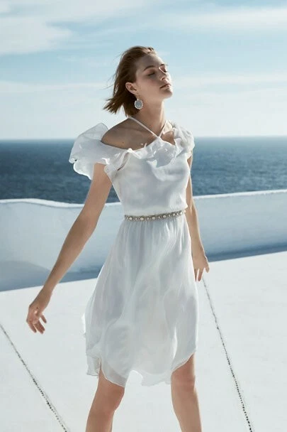 BHLDN Miller Dress by Shoshanna Size 2 White Silk