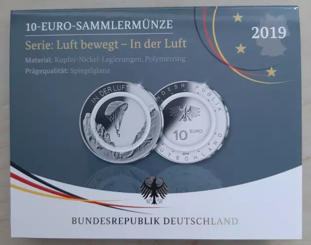 10 Euro Gedenkmünze BRD "In der Luft" - Prägestätte F spiegelglanz
