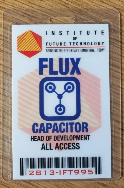 Back To The Future Identification Badge-Institute De Flux Capaciteur Tout Accès