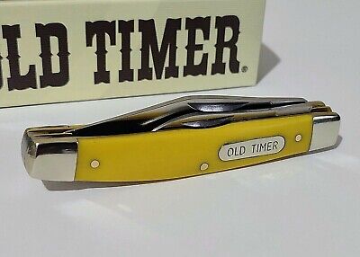 Vintage Yellow Old Timer Hunting Pocket Knife 2 Blade Schrade N.i.b. !!!