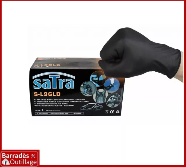 Boîte de 100 gants Nitrile jetables spécial mécanicien haute résistance Taille L