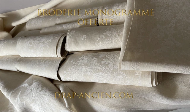 Service de Table ancien, Nappe Et 12 Serv , 14 Broderies offertes NS66