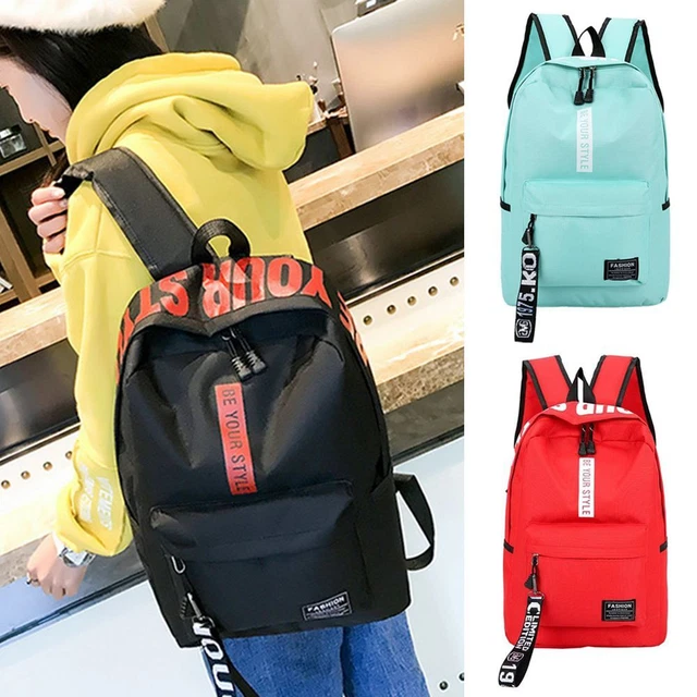Couleur pure Imperméable Nylon Sac à dos Cartable Sac à dos de voyage Sacs