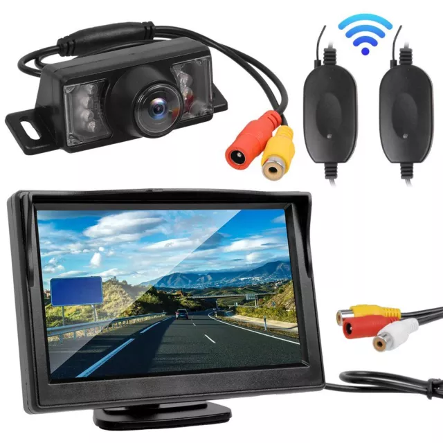 Wireless Reversing Camera 5" Monitor Caravan Truck Bus Van Reverse Rear View Kit