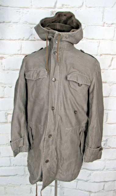 OLIVE GERMAN ARMY Parka with Liner Winter Coat Fleece Lined Hood