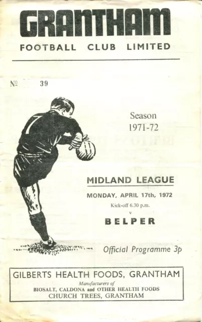 Grantham v Belper Town 17/04/72 Midland League