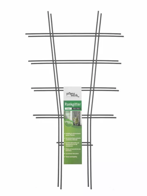 PFLANZWERK® Rankgitter 2er Set - 2 Größen wählbar - Edelstahl pulverbeschichtet