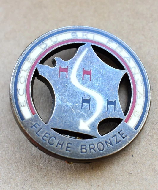 insigne ESF AIGLON argent école médaille épingle broche SKI