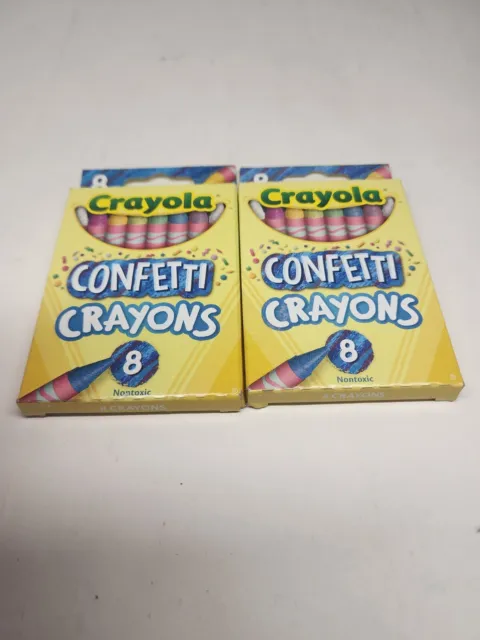 Crayola Confetti Crayons 8 Count Back to School Supplies Specialty Color 2 Pack