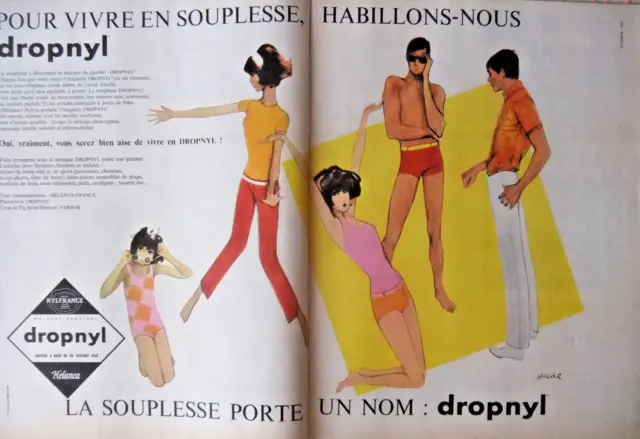 Publicité De Presse 1962 Vêtements Dropnyl Helanca - Joude - Advertising