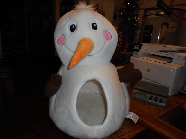New with Tags All For Paws AFP Snowman MICRO PLUSH CAT Cave BED
