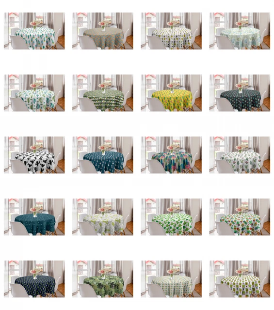 Ambesonne Cactus Round Tablecloth Table Cover for Dining Room Kitchen