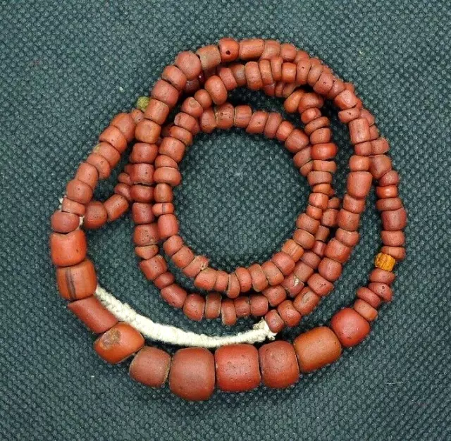 11mm Perles Verre Ancien Fouille Ancient Excavated Glass Beads NO ROMAN ISLAMIC