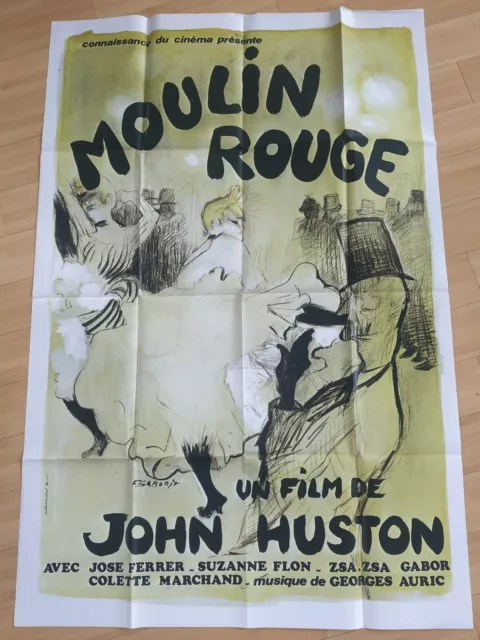 AFFICHE CINEMA ORIGINALE 80/120 moulin rouge _ John Houston _ re _ tbe