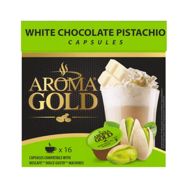 AROMA GOLD CHOCOLATE PISTACHIO Coffee Capsules for Dolce Gusto Machines