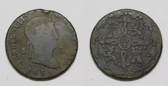 Moneda 8 Maravedis 1833 Fernando VII   Ceca Segovia  ESPAÑA