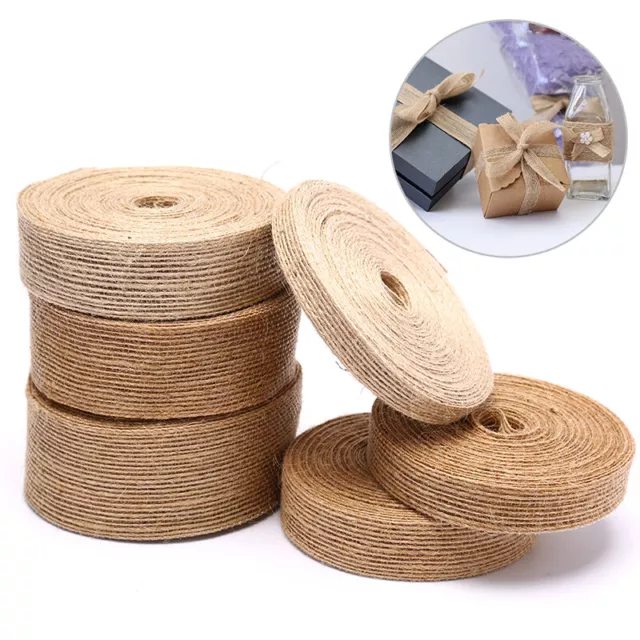 10M Burlap Ribbon Natural Vintage Jute Rope Craft Gift Package DIY Wedding Part