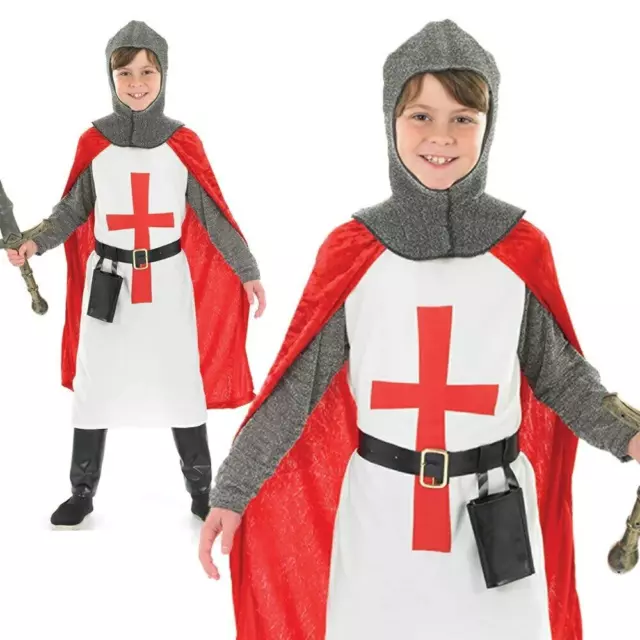 Boys Knight Costume Child St George Crusader Book Week Fancy Dress Outfit Kids