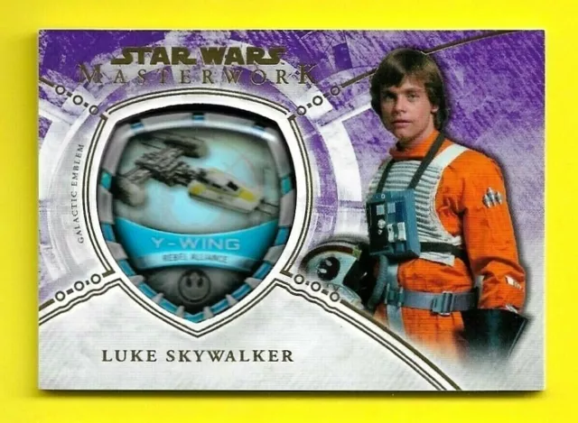 2018 Topps Star Wars Masterwork Purple Vehicle Patch MP-RAS Luke Skywalker 15/50