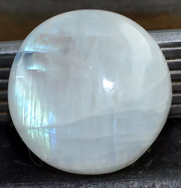 RAINBOW MOONSTONE, ROUND CABOCHON-CUT, 13mm (6.80cts), NATURAL INDIAN GEMSTONE