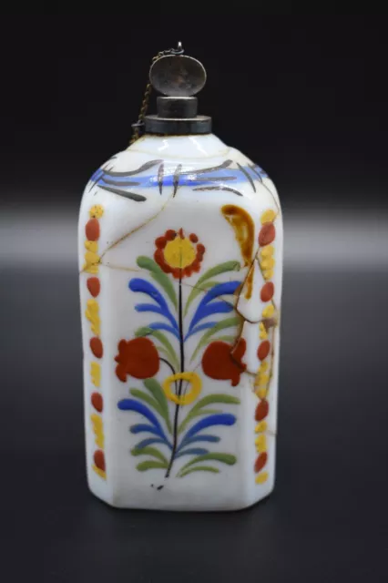 Antique Spanish glass decorated bottle C. 19th century AD 3