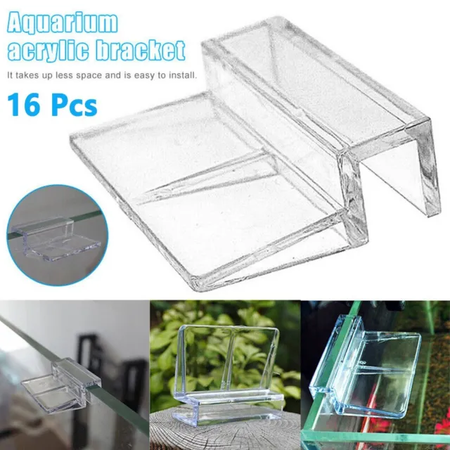16Pcs Acrylic Aquarium Lid Holder Bracket for Convenient Tank Cleaning