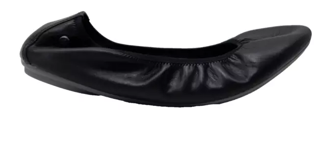 Hush Puppies Womens Chaste Ballet Flat, Black Leather, 9 Wide US