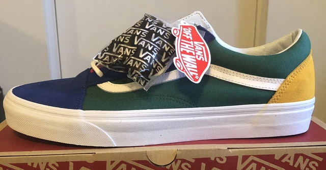NEW Vans Old Skool Yacht Club Blue Green Yellow Red Off The Wall Low Cut Size 11