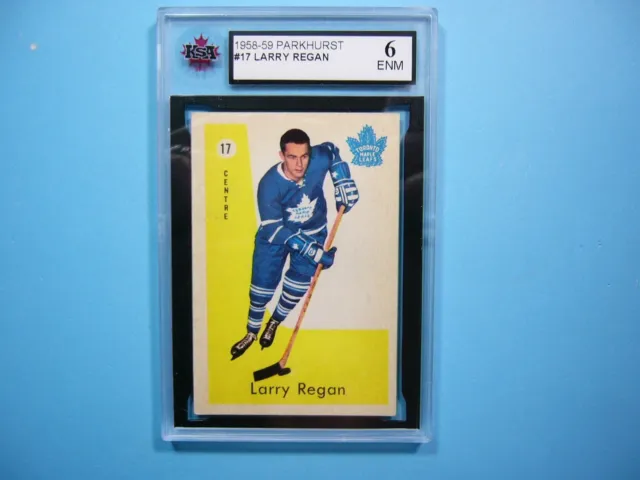 1959/60 Parkhurst Nhl Hockey Card #17 Larry Regan Ksa 6 Ex/Nm Sharp 59/60 Parkie