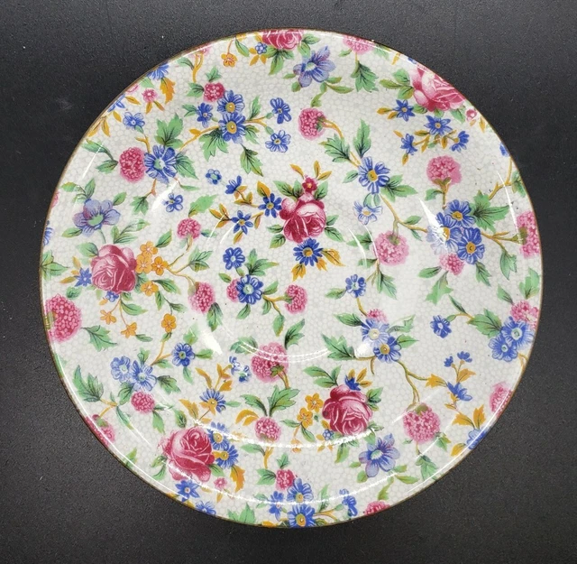 Vintage Chintz Royal Winton Old Cottage Saucer 5.75" **