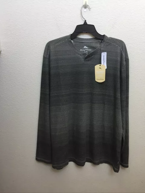 NEW Tommy Bahama ABACO Long Sleeve T-Shirt sz XL $47  Black  NWT
